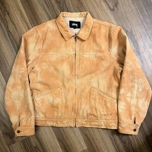 Stussy Shearling Dyed Trucker Jacket XL Vintage